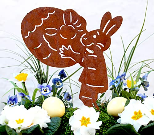 LB H&F Osterhase Gartendeko Rost Ostern Osterei Frühling Deko Garten