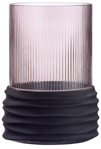 Casablanca Decorative Vase Flower Vase Groove Glass - Brown Glass - Height 26 cm