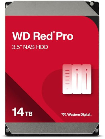 WD Red Pro 14TB NAS 3.5 Internal Hard Drive - 7200 RPM Class, SATA 6 Gb/s, CMR Recording Technology, 512MB Cache