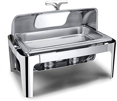 Food Warmer Chafing, Rectangle Chafing Dishes Buffet Hotel Cafeteria Heating and Holding Food, Energy Efficient and Easy to Clean, Large Capacity (9L) (A 9l) (A 9l)
