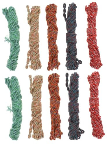 Lurrose 10 STK farbiges Baumwollseil Makramee-Faden Material Geschenkschnur handgeriebenes Seil Baumwollkordel Baumwollseil für DIY Handstrickgarn Handbuch geflochtener Draht Baumwolle