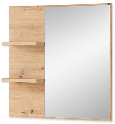 BARI Wandspiegel in Artisan Eiche Optik FSC-zertifiziert - Praktischer Spiegel mit Ablage für Flur & Garderobe - 78 x 80 x 17 cm (B/H/T)