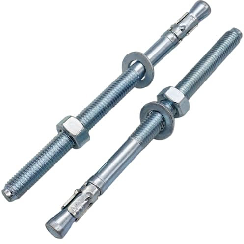 SKIR'CO Ancoraggi a cuneo zincati M12 x 180 mm, tasselli in metallo, bullone di ancoraggio, ancoraggio per muratura, ancoraggio per calcestruzzo, 6 pezzi