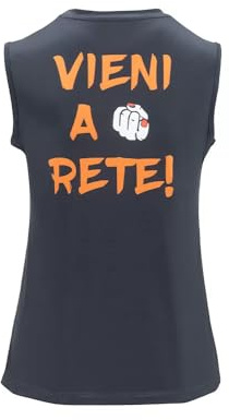 Maglia da Padel Senza Maniche Vieni a Rete (Donna) (IT, Testo, M, Regular, Regular, Nero)