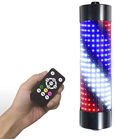 Luz LED para Poste de Peluquero de 25 '' con Control Remoto Inteligente Peluquería Peluquería Letrero Abierto Iluminador Tiras LED Rojas, Blancas y Azules giratorias IP44 a Prueba de Agua