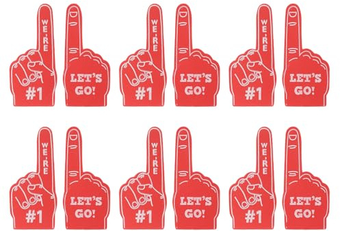 PATIKIL Mini Schaum Finger 5.1 48 Packung Wir #1 Los Gehen! Cheerleading Schaum Finger für Sport Fan Veranstaltungen Spiele Party Gastgeschenke Rot
