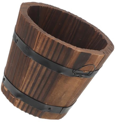 KITANDOVE Holzpflanztopf Im Vintage-Stil Kleiner Fass-blumentopf Für Garten Deko Draußen Wiederverwendbarer Pflanzhalter Mit Exzellenter Verarbeitung