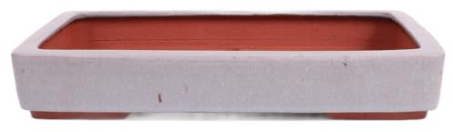 generisch Tokoname Bonsaischale von Youzan - 31 x 22 x 5.3 cm - eckig - graublau - 58132