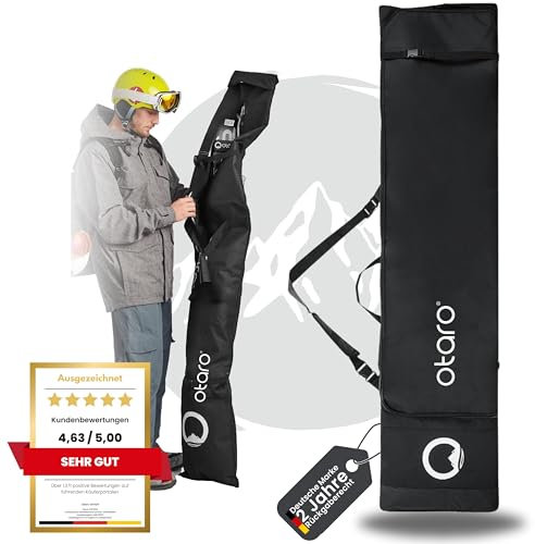 Otaro Snowboardtasche (schwarz) | längenverstellbare 140–180cm Snowboard Tasche | Snowboard Bag wasserfest & gepolstert | Auch als Wakeboard Tasche, Skitasche, Skitasche für 2 Paar