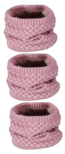 LIFKOME 3stücke Unisex Warm Knit Neck Circle Scarf Dicke Kuschelige -schal Für Winter Für Damen Und Herren Rosa Vielseitig Kombinierbar Für Kalte Tage