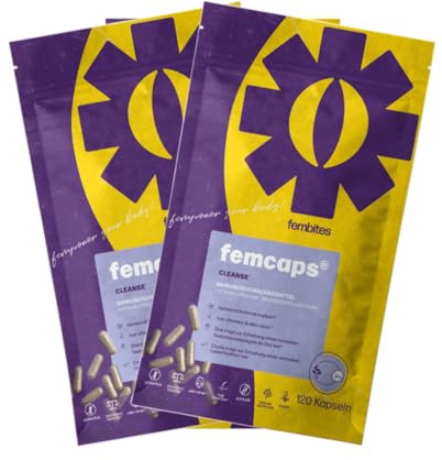 fembites femcaps Cleanse - für Hormonelle Balance - Mit Biotin, Zink, Vitamin C & Selen - Vegan & Laborgeprüft - 240 Kapseln