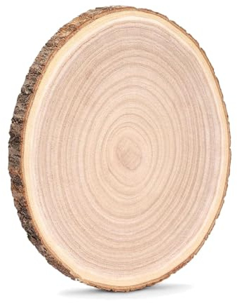 HERZONE 2pcs Paulownia Holzscheiben 35-40cm Holzscheiben zum Basteln,Dicke ca.2mm Polierte Holzplatte Rund aus Natürlichem Paulownia-Holz (2)