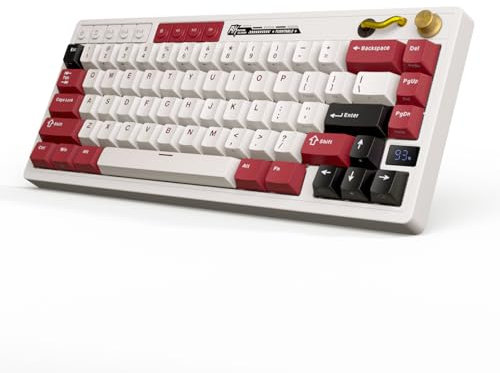 RK ROYAL KLUDGE M65 Wireless Mechanical Keyboard, 60% Compact Gaming Keyboard, 2.4G/Bluetooth/Wired, 6000mAh Gasket Mount Design, RGB Backlit with Knob & PBT Keycaps, Hot-Swap Cream Switch US Layout
