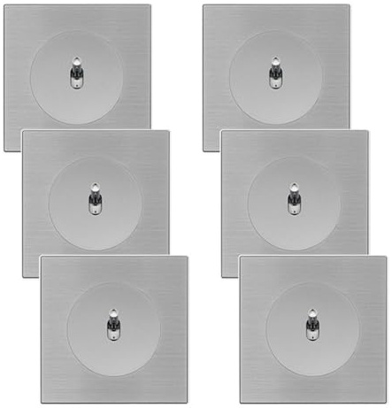 Fontini - 6 Va-Et-Vient Alu Glossy Dom - 6 Plaques Métallisées Gris