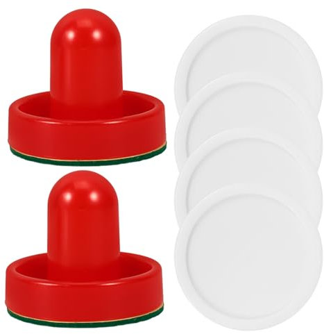Kisangel Eishockey Pucks Und Schieber Satz 60mm Robustes Ersatz Hockeyzubehör Aus Kunststoff Rot Und Weiß Für Tisch Eishockeyspiel Und Heimgebrauch