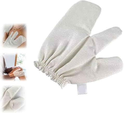 Handschuhe aus Rohseide, Massagehandschuhe, Seide, Peeling-Duschhandschuhe, Bade- und Körperpeeling-Handschuhe, entfernt eingewachsene Haare und abgestorbene Haut für Dusche, Spa, Massage-Handschuhe