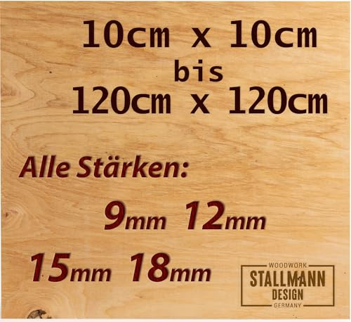 Sperrholz-Platte 80x80 cm | Stärke: 9mm | Multiplex Zuschnitt | Hochwertige Qualität - ideal und günstig außerhalb des Sichtbereichs | Basteln, Modellbau & DIY Holzarbeiten