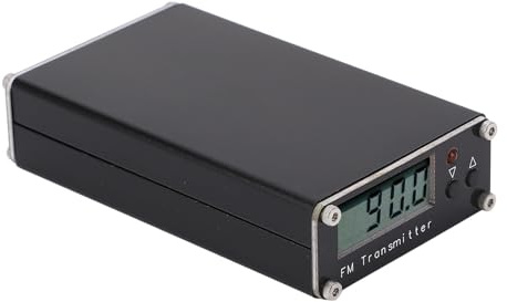 Fafeicy Transmisor de Transmisión FM, 0.5W Long Rango 2000m FM Radio Transceptor Frecuencia Ajustable 76-108MHz con Entrada de Sonido Estéreo para Eventos de Estacionamiento de