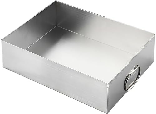 YCYHXJB Ölauffangwanne mit 2 Seitlichen Griffen, Backblech Edelstahl, Waschmaschine Wanne, Metall-Auffangwanne für Autos, Kühlschränke, Werkzeuge und Küchen(34.5x17.5x8.5CM/13.6x6.9x3.3IN)
