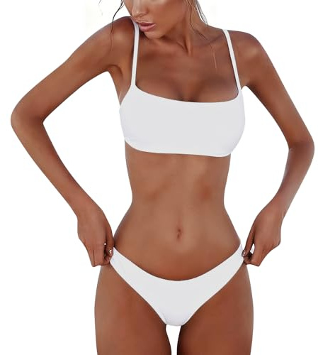 Svanco Bikini Brasileño Mujer Tanga Baja Cintura 2 Piezas Tan Through para Playa