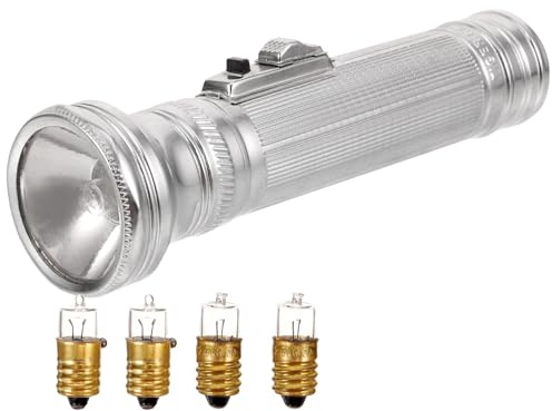 Alipis Petite Lampe Torche en Métal à L'Ancienne Portable sans Piles 2 Ampoules Format Compact pour L'Extérieur Camping Lampe de Poche Vintage Solide et Légère