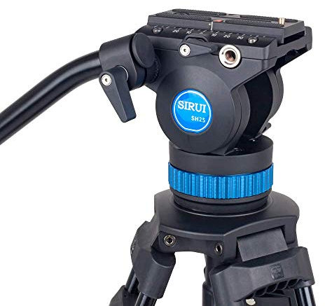 SIRUI Video Tripod Stativ SH25,Aluminium Travel Videostativ mit Fluidkopf und Griff,190cm, Max Load 10KG Nutzlast, Reisestativ kamerastativ für DSLR,Camcorder,Kamera,Videokamera