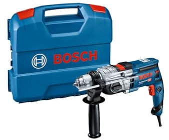 Bosch Professional Schlagbohrmaschine GSB 20-2 (Leistung 850 Watt, Leerlaufdrehzahl 3.000 min-1, inkl. Tiefenanschlag, Schnellspannbohrfutter, Zusatzhandgriff, L-Case)