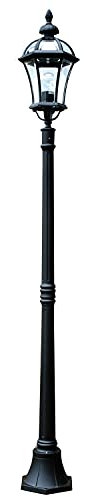 Große Wegeleuchte Schwarz 192cm hoch IP44 Rustikal GWEN Außenlampe Gartenleuchte Laterne Weg