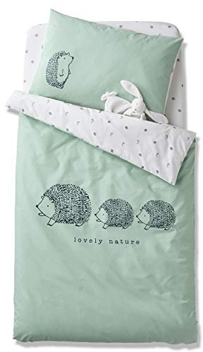 VERTBAUDET Housse de Couette bébé Bio Collection Lovely Nature Vert/Ivoire 80X120