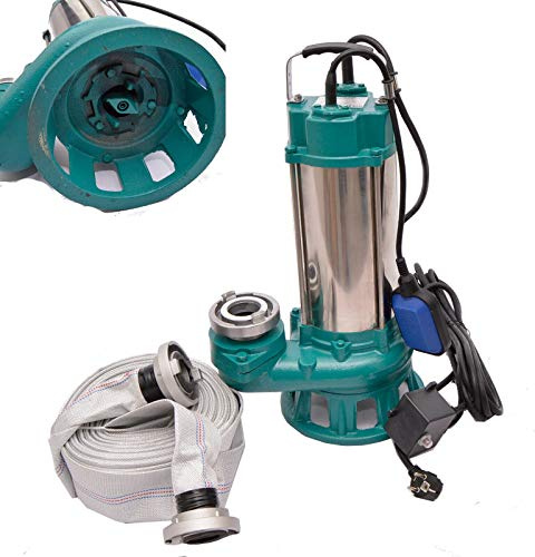 Fäkalienpumpe Tauchpumpe Schmutzwasserpumpe 2,2kW m. Cutter 400l/min. 20m C-Schlauch