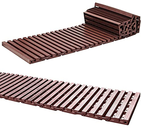Taylor & Brown 5.56m Brown Instant Garden Roll Out Path Track | Temporary Path for Non-Slip Working Even In Worst Conditions | Grass Protection Mat Lawn Protector (64pc)