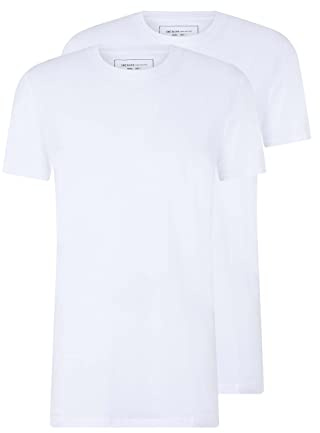 TOM TAILOR Denim Herren Long Fit T-Shirt im Doppelpack, White, L