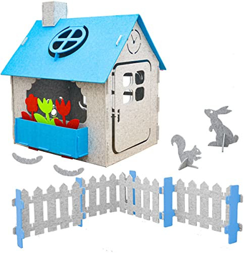 smalla Filz Gartenhaus Kinder ab 0-100% Recycling Spielhaus Garten - Spielzeug Balkon Kleinkind - Spielhaus Kinder Outdoor Spielplatz für Garten - Spielhaus Indoor Kinder Kinderspielhaus Outdoor
