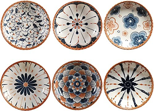 Porcelain Tapas Dishes,Snack Bowls for Tapas,Tapas Bowl Set,Ceramic Dipping Bowls,6pcs Ø 10 cm Small Spice Bowl,Dishes Sauce Dishes for Sushi,Sauce,Snack and Soy