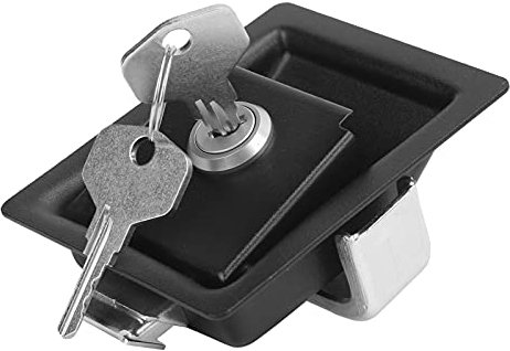 Cerradura de puerta de remolque con cerrojo de paleta, pestillo de puerta de entrada de montaje empotrado de acero inoxidable 304 Cerradura de caja de herramientas resistente a la intemperie con 2 lla