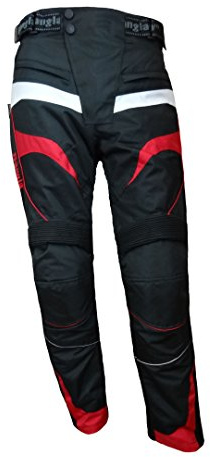 Bangla Herren Motorrad Hose Motorradhose Protektoren Textil schwarz rot Weiss S - 8 XL