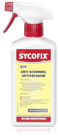 SYCOFIX Anti-Schimmel Aktivschaum, chlorfrei, hochwirksam gegen Schimmel, beugt neuer Schimmelbildung vor, wirkt selbständig, ausgezeichnete Haftung 500 ml