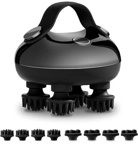 CHLOVOE Kopfhautmassagegerät, Elektrisches Kopfmassagegerät mit 3 Knetmodi und 8 abnehmbaren Massagekrallen, Tragbares Handheld IPX7 Wasserdichtes Kopfmassagegerät für Haarwachstum