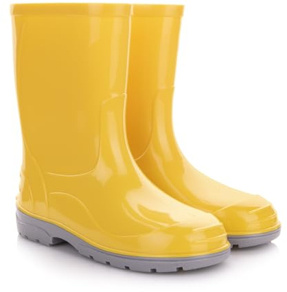 LEMIGO Unisex Kinder Gummistiefel Regenstiefel Regenschuhe OLI 20-35 EU (Gelb, EU Schuhgrößensystem, Jugendliche, Numerisch, M, 35)