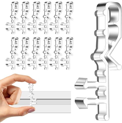 Mabor 12 Pcs Plastic Valance Blinds Clips, Transparent Blind Replacement Parts for 2-1/8 inch Window Safety Clips Top Fixing, Venetian Blind Parts for Window Pelmets