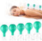 5 Piezas Unidades Juego de Ventosas, Ventosas Fisioterapia con Bola de Succión, Ventosas Faciales, Ventosas Masaje, Ventosas de Vidrio, Usado para Faciales o el Cuerpo (Verde)