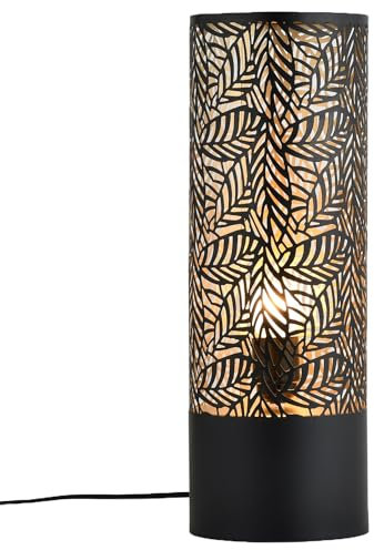Marrakech Lampada da tavolo da comodino, grande 41 cm, decorazione estetica, lampada da terra in soggiorno, camera da letto o cameretta dei bambini, moderna lampada da tavolo Verdure in metallo, nero