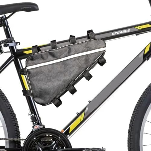 VADO VLTRA Bicycle Frame Bag, Waterproof Oxford Cloth Triangle Strap-On Reflective Stripe Outdoor Cycling Storage Bag for Li-Lon Case (Large 39 * 36 * 22cm)