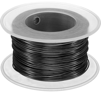 sourcing map Filo per bonsai, in alluminio anodizzato, spessore 0,8 mm, lunghezza 29,9 m, pieghevole, per giardino, orticoltura, paesaggio, piantagione, nero