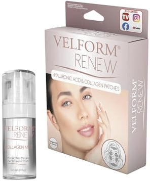 Genius Velform Renew Kollagen Booster Gesichtsmaske Set 22 tlg, Collagen Gesicht Anti Aging Maske für die Schönheit, Kollagen Patches mit Spray