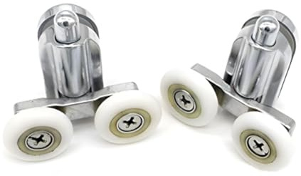 Shower Door Fixing Pulleys in Chrome - Bottom - Fits Glass 4-6mm (23mm 2 Lower Wheel)