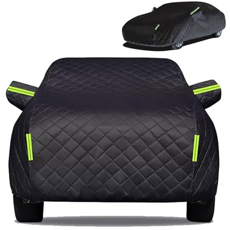 Car Cover Outdoor Waterproof Sun Rain Snow Hail Protection for Mini classic 1997-2000, Anti-hail Car Cover with Right Side Zipper Thickened Cotton Breathable Dustproof All-Weather(Black)