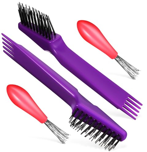CALLARON 4pezzi Strumenti per Pulizia delle Spazzole per Capelli Pettini per Pulizia Uso Domestico in Salone per Rimuovere i Capelli Polvere Diverse Dimensioni Materiale di Facile da Usare