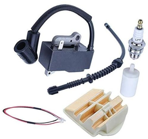 Yurefax Tändspole Luftfilter Bränsleledningssats, for Husqvarna, 445 450 445E 450E Motorsåg 573935702 544080803 Tändspole för trädgårdsmaskiner
