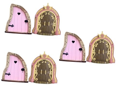 TOYANDONA 3 Series Puerta Madera Jardín Decoración Miniatura Exterior De Accesorios Y Habitaciones Infatiles 2 Piezas X 3
